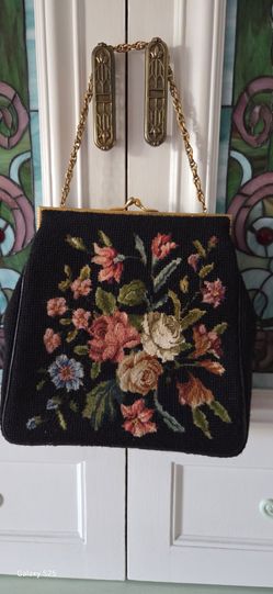 Vintage Kurt Chambré custom made needle point and petit point purse