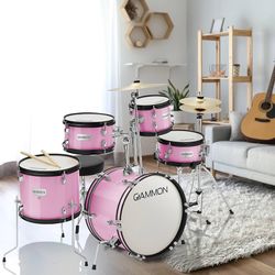 Gammon 5-Piece Junior Starter Drum Kit - Pink