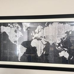 World Map Glass Frame