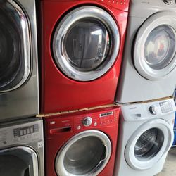 LG Front Load Washer And Stackable Gas Dryer Set 