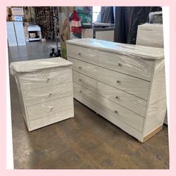 Dresser set / Eight drawers dresser and nightstand