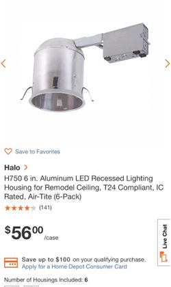 Recessed lighting 6 pack