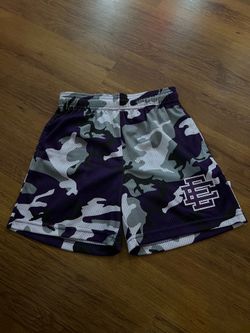 Pre-Loved Eric Emanuel EE Basic Shorts Black And Purple Camo Size S