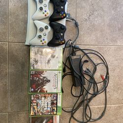 Xbox 360 260GB with 5 Controllers, 35+ Games, Power cord, & HDMI cable