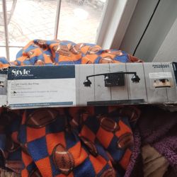 Brand New 30 Inch Sink With Stained Black Faucet And Flat Stained Three Bulb Light