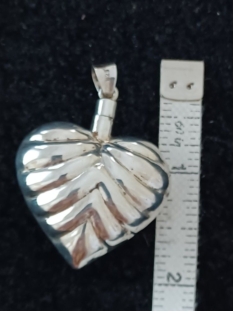 Rare Sterling Heart Perfume/ Oil Pendant