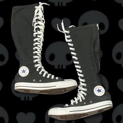 vintage knee high black and white converse women’s us size 9
