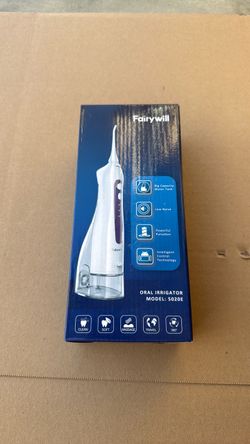 Fairywill Cordless Water Flosser Dental Oral Irrigator Teeth Cleaner with 300ML 8 Jet Tips, Portable and Rechargeable, IPX7 Waterproof 3 Modes