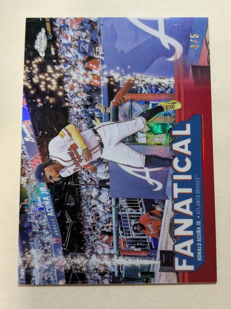 Ronald Acuna Jr. Topps Chrome "Fanatical" Red Refactor Super Rare 4/5