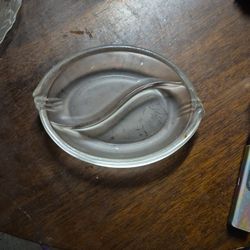 vintage clear glass divided relish dish