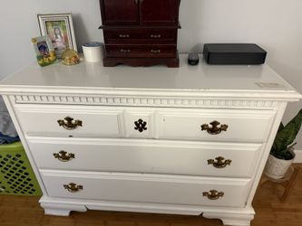 White Chester Drawer with Gold Accents