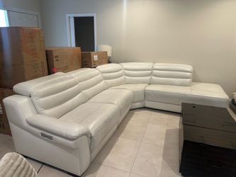 White leather couch