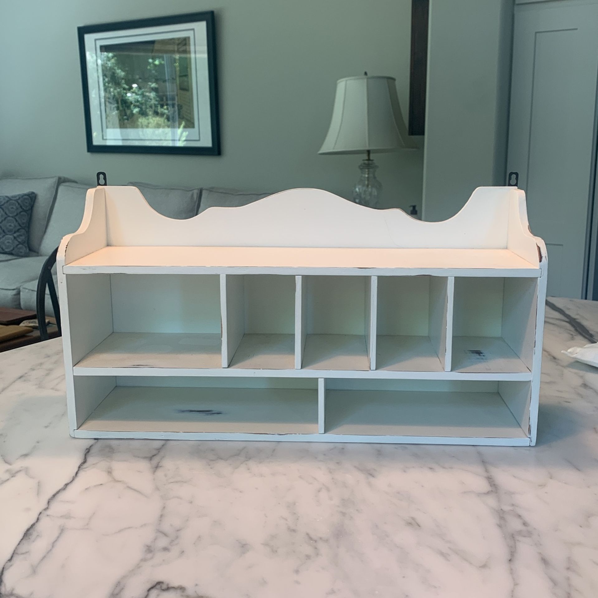 Shelf With Cubbies White Wood