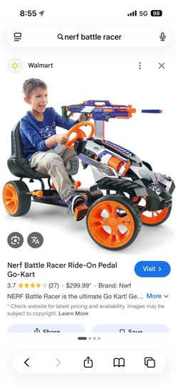 Nerf Battle Racer Ride-On Pedal Go-Kart