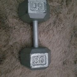 🔥 50LBS HEXAGON STEEL DUMBBELL ONLY 1  AVAILABLE