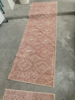 Pink Boho Geometric Runner Rug