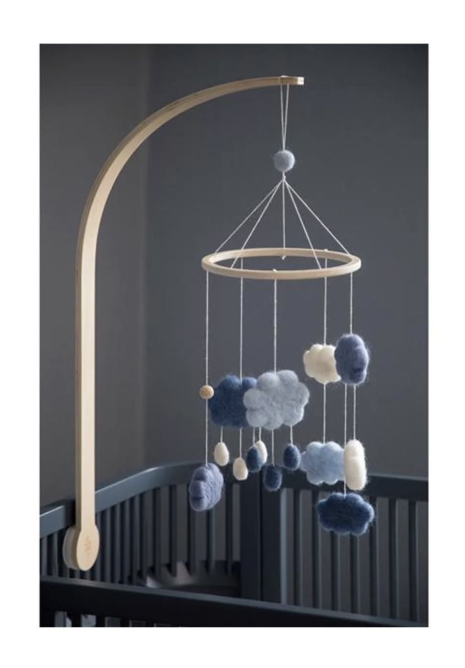 New Clouds Felted baby crib mobile by Sebra