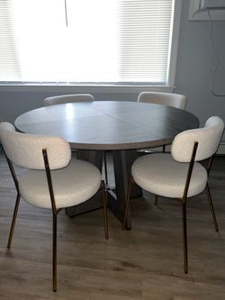Table & 4 chairs & coffee table