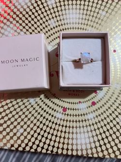 Raw Cut Moon Stone Ring 