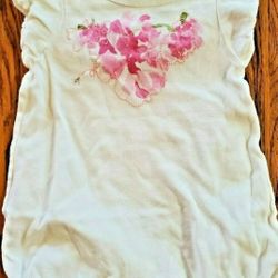 Burt's Bees Girls 3-6M White Floral Design Romper