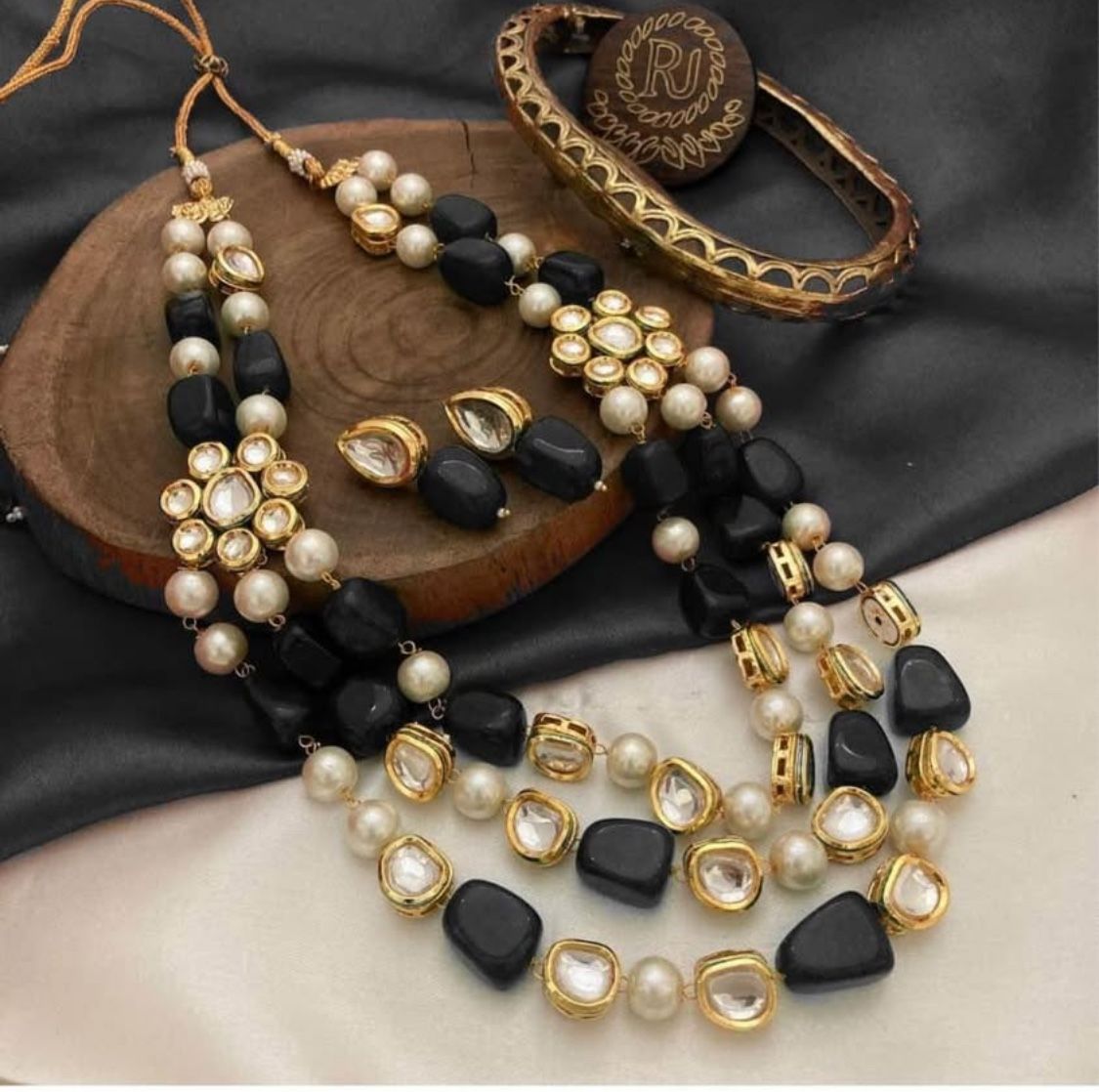 Kundan And Pearl Long Set