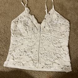 white spaghetti strap blouse