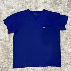 Large Figs Blue Scrub Top