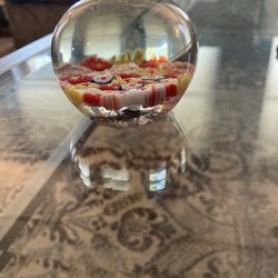 Glass domed floral design paperweight