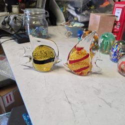 Handmade Blown Art Glass Angel Fish 