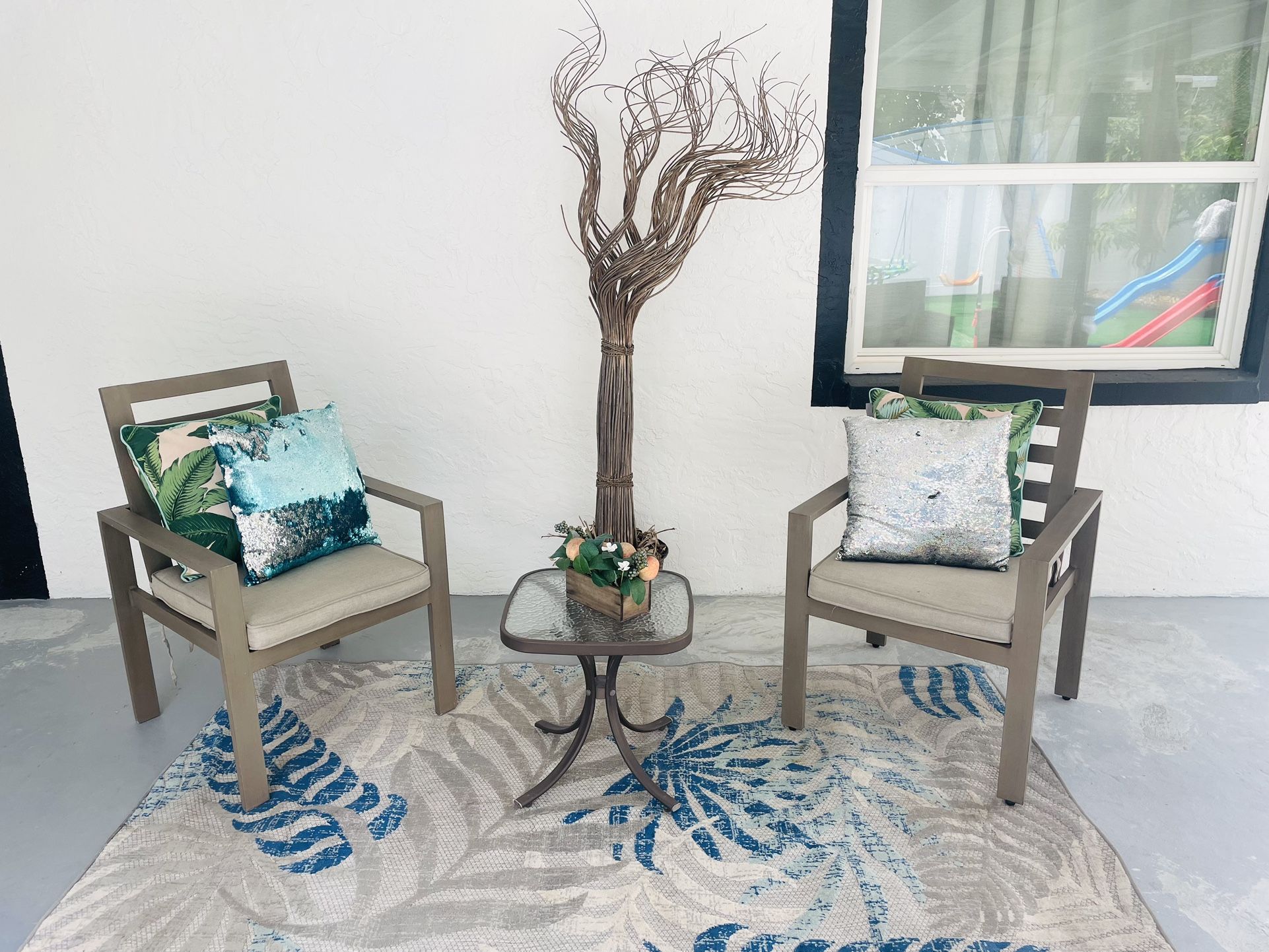 2 Chairs And Table