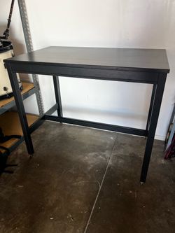 Black Table With Castor Wheels