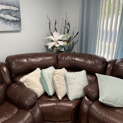 All Leather  furniture The chairs recline ( Electric)