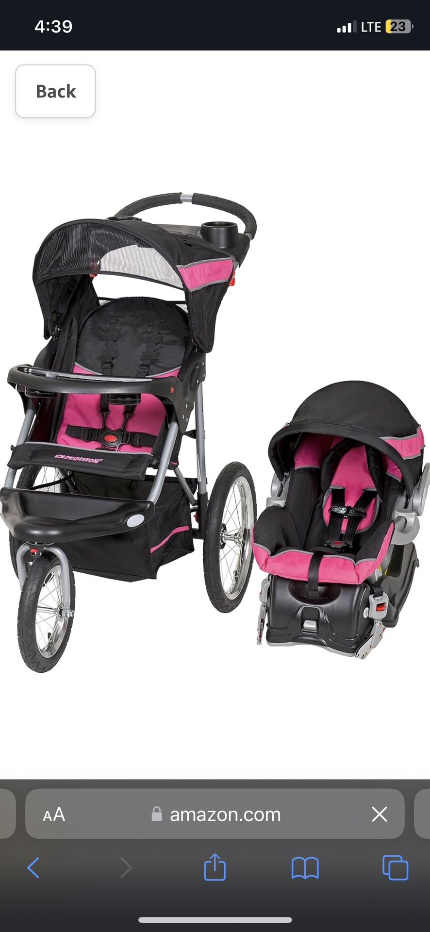 Baby Trend Expedition Travel Set, Bubble Gum