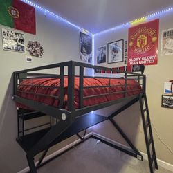 Metal Loft Bed With Desk