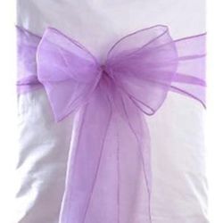 148 Light Purple Organza Chair Bow Sashes for Wedding and Events Supplies Party Decoration Chair Cover sash