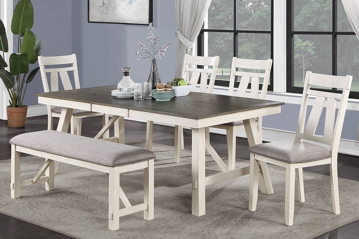 White And Grey Dining Table Set (Free Delivery)