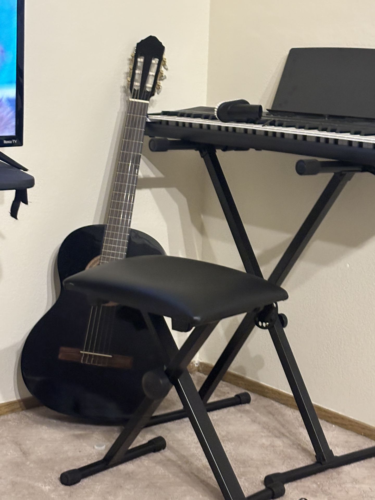  Come Buy Today I’ll Give You A Crazy Deal Alesis Melody61 Keyboard  With Stand And Chair And Guitar 