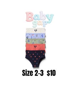Baby Gap Mickey Mouse Underwear 5-Pack Size 2-3💖💖