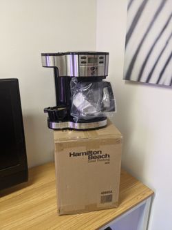 Hamilton Beach 2-Way Brewer Coffee Maker, Single-Serve and 12-Cup Pot, Stainless Steel

