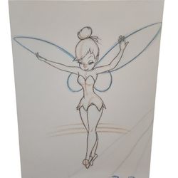 Walt Disney Tinkerbell Drawing Sketch/Print on Canvas Tinkerbell Peter Pan 1953.