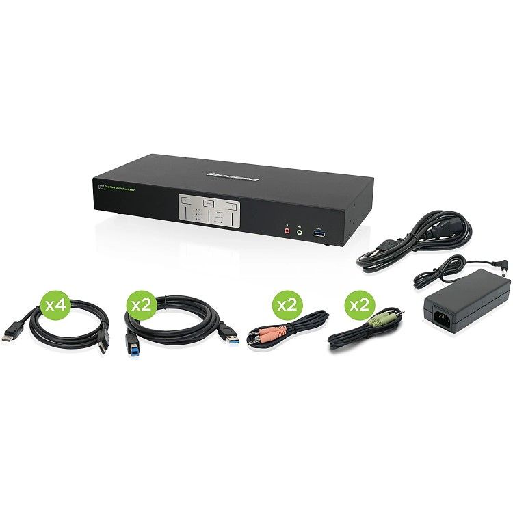 IOGEAR 2-Port 4K Dual View KVMP with USB 3.0