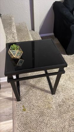 3 Piece BLK Tempered Glass Table Set