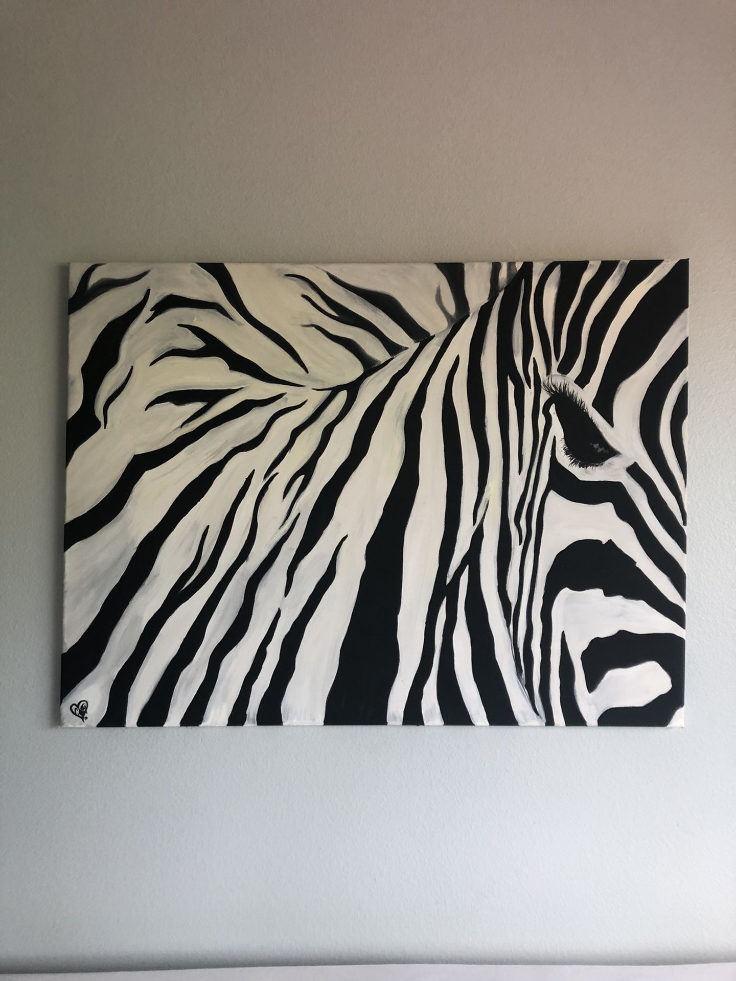 Zebra Oil Painting 30” x 40” Hand Painted