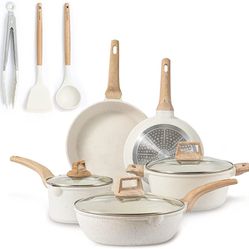 Carote Nonstick Kitchen Cookware Set,10 Pcs Pots and Pans Set Nonstick  Cookware