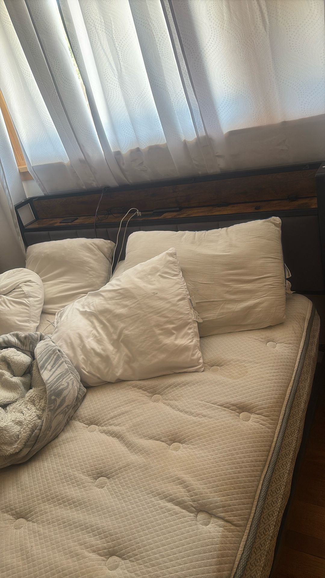 led bed frame queen