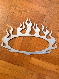 Metal Flame Oval Cutout Wall Art -Signed