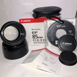 Canon EF Ultrasonic, 85 mm f/1.2 II, Mint with box