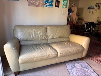 Leather loveseat