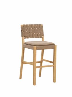 NEW Faux Leather Woven Bar Stool Brown x4