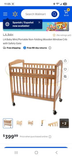 Small crib. New, windows at head and feet for observance